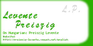 levente preiszig business card